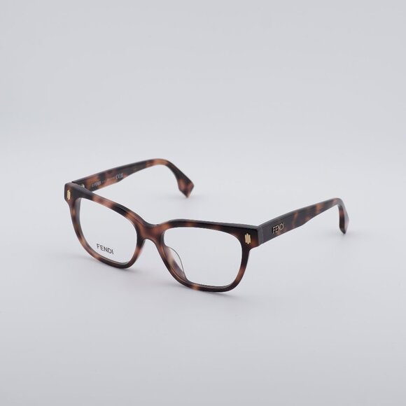 Fendi FE50055F 053 Eyeglasses Havana 52mm Square Frame - Picture 1 of 10
